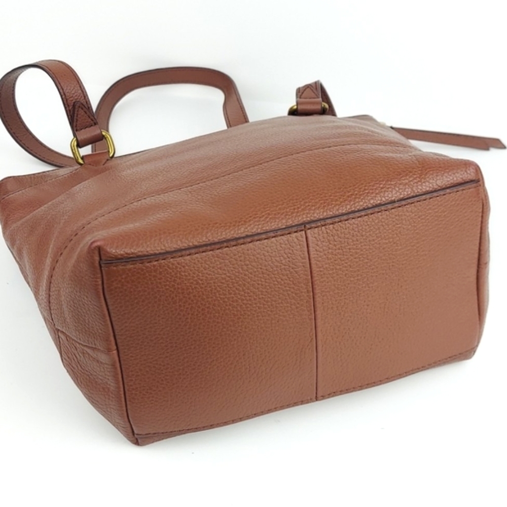 Fossil Patchwork Brown Leather Tote - image 8